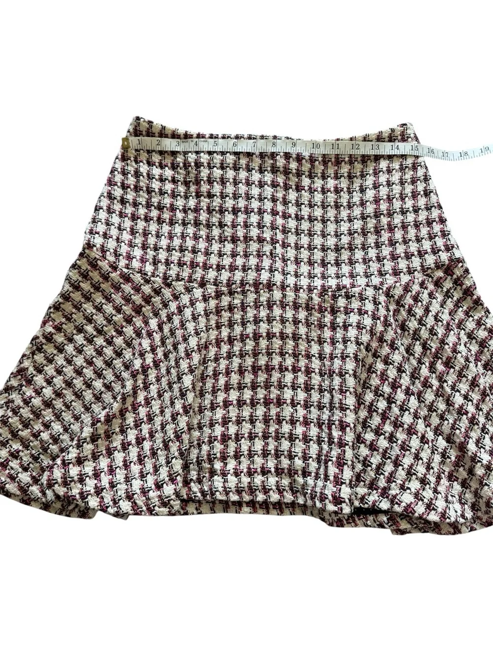 Anthropologie Maeve Bobbie Plaid Flounced Mini Skirt – Size 10 Tweed